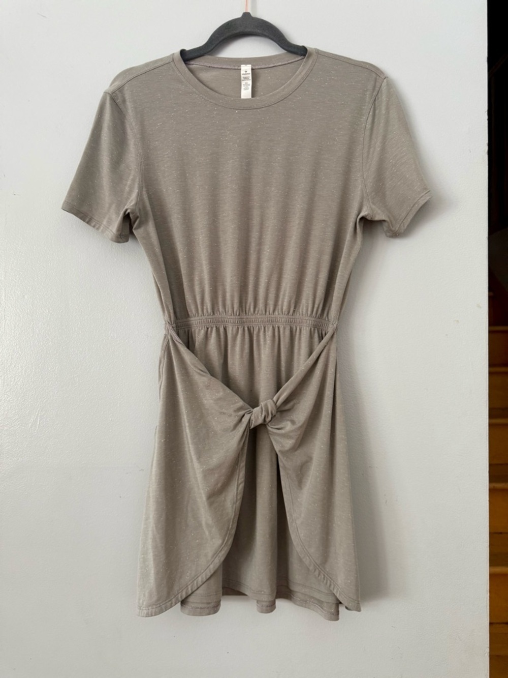 EUC  Lululemon Unwind Your Mind Tie-Waist T-Shirt Dress - Dark Chrome - 4